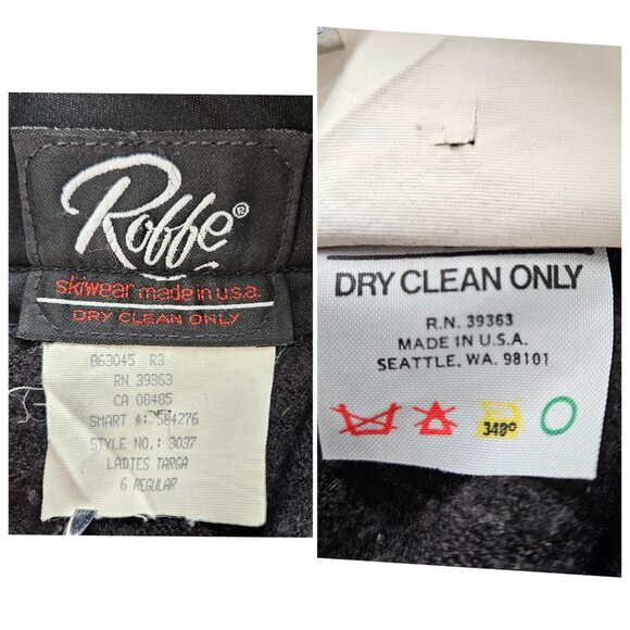 Vint Roffe Women Snow Ski Pant Bib Overall Jumpsuit 6 Black Wool Blend Zip USA - Picture 9 of 10